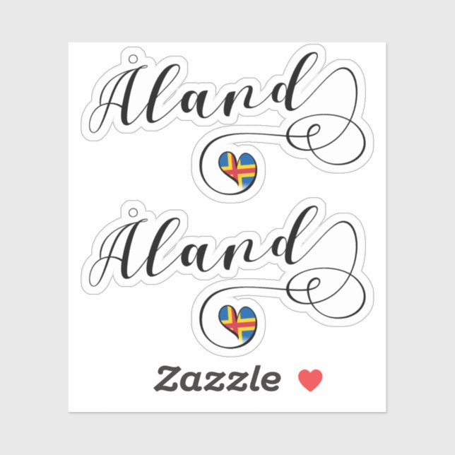 Adesivo Åland Heart Flag, Ilhas Aland, Finlândia (Folha)