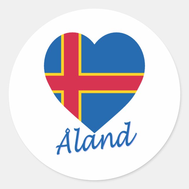 Adesivo Aland Islands Flag Heart (Frente)