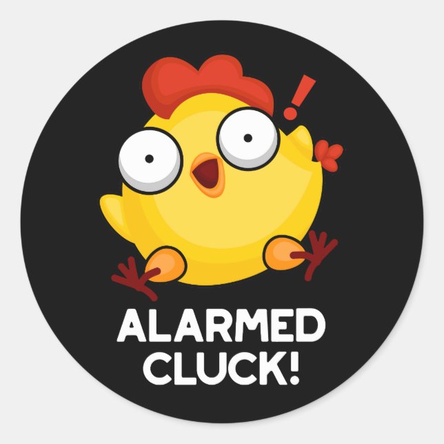 Adesivo Alarm Cluck Funny Chicken Clock Pun Dark BG (Frente)