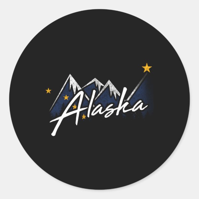 Adesivo Alaska Flag Mounates Estado em dificuldades (Frente)
