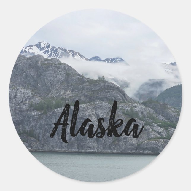 Adesivo Alaska Rocky Stone Mountain Ocean View (Frente)