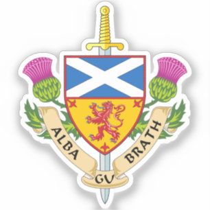 Adesivo Alba Gu Bràth - Crest do Patrimônio Escocês Inscri