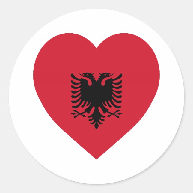 Adesivo Albânia Flag Heart (Frente)