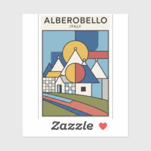 Adesivo Alberobello Itália casas Trulli Viagem abstrata