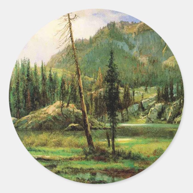 Adesivo Albert Bierstadt - Montanhas de Sierra Nevada, (Frente)