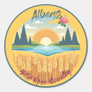 Adesivo Alberta: País Rosa selvagem