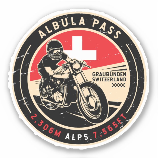 Adesivo Albula Pass | SUIÇA | Motociclos (Frente)