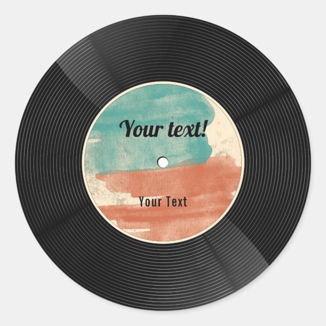 Adesivo Álbum de Música Retro Vinyl Record (Frente)