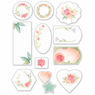 Adesivo Álbum de Recortes Floral em Aquarela Feminina