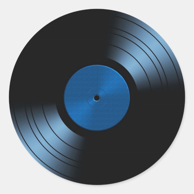 Adesivo Álbum de Registro de Vinilo Retroativo em Azul (Frente)