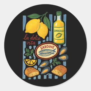 Adesivo Álbum de Verão Italiano com Frutos do Mar ao Limon
