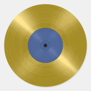 Adesivo Álbum Dourado do Vinyl Record