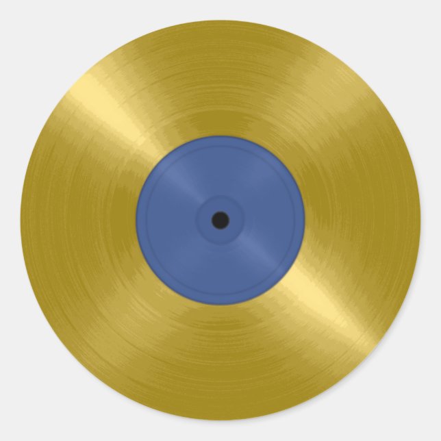 Adesivo Álbum Dourado do Vinyl Record (Frente)