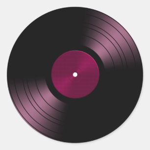 Adesivo Álbum gravado de vinil no rosa
