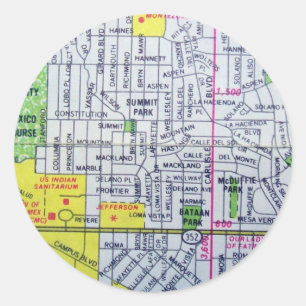 Adesivo Albuquerque, mapa do vintage do nanômetro