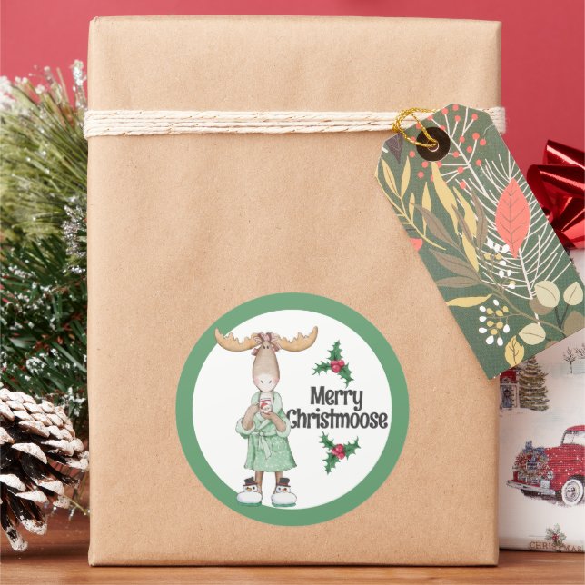 Adesivo Alce de Natal em Pijama com Cacau (Feriado)
