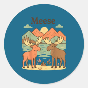 Adesivo Alce engraçado meese fofo natureza vida selvagem a