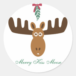 Adesivo Alces do beijo de Head_Mooseltoe_Merry dos alces