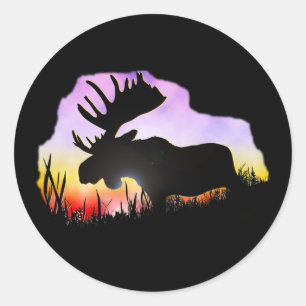 Adesivo Alces Sillouette de Alaska