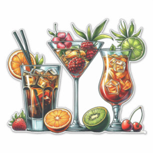 Adesivo Álcoois alcoólatras Bebidas ilustrações de cores
