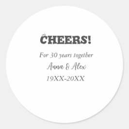 Adesivo Alegra-se a 30 anos juntos, aniversários, adicione