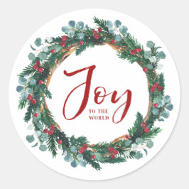 Adesivo Alegria ao Natal do Mundo Evergreen Wreath