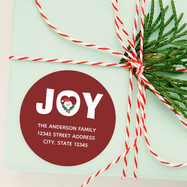 Adesivo Alegria de Natal moderna com Papais noeis e Holly  (Criador carregado)