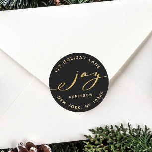 Adesivo Alegria Elegante Endereço de Regresso de Natal Pr