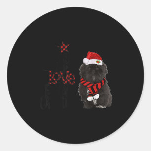 Adesivo Alegria Esperança Amor Paz Natal Shih Tzus Pretos 