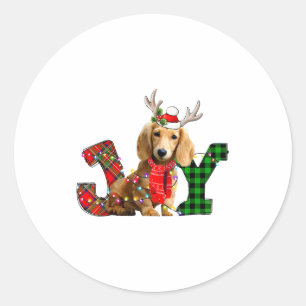 Adesivo Alegria Luzes de Natal Cachorro Dachshund de Cabel