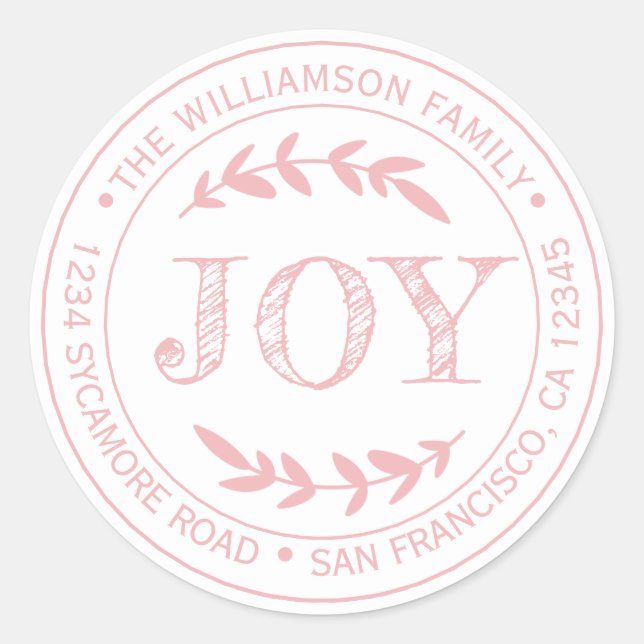 Adesivo Alegría Moderna de Natal Rústico Endereço de Devol (Frente)