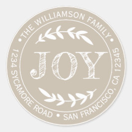 Adesivo Alegria Natalícia Moderna Rústica Endereço de Reme