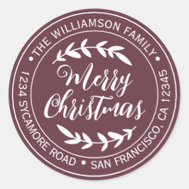 Adesivo Alegria Natalina com Estilo Endereço de Retorno Bu