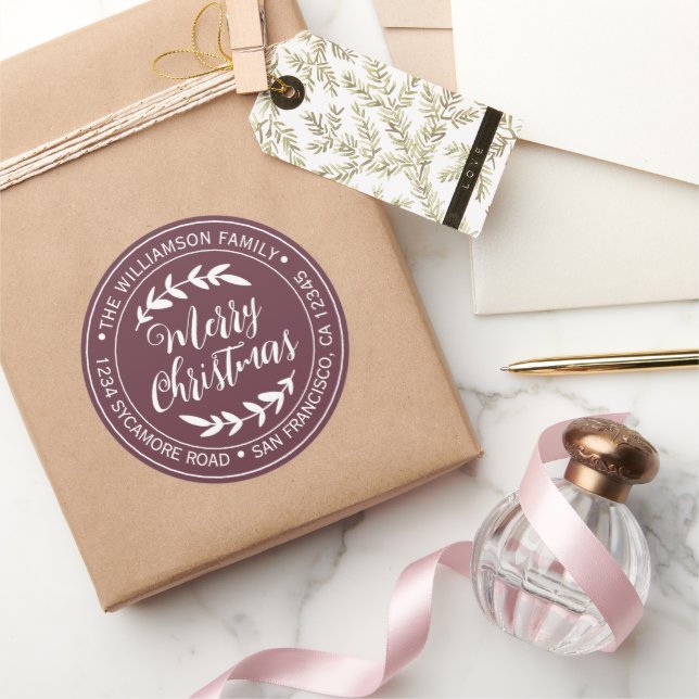 Adesivo Alegria Natalina com Estilo Endereço de Retorno Bu (Presentear)