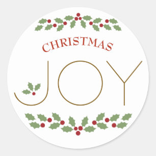 Adesivo Alegria Palavra Natal Holly Festivo Simples Modern