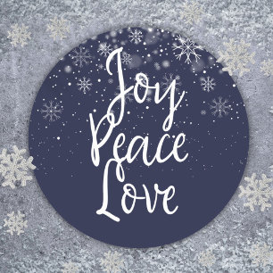 Adesivo Alegria Paz Amor Natal Feriado Clássico Redondo St
