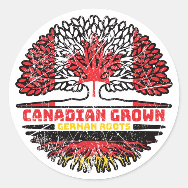 Adesivo Alemanha Canadense Canadá Árvore Bandeira (Frente)