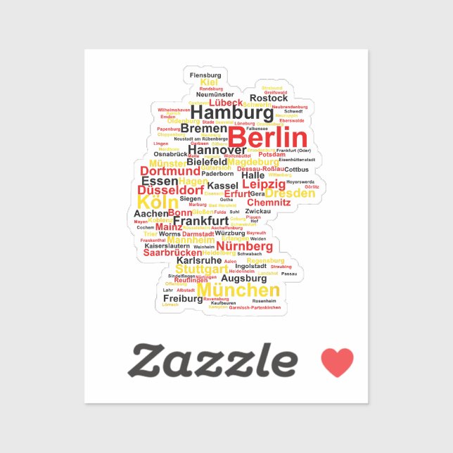 Adesivo Alemanha Mapa Silhouette Towette Flag Berlin Tr (Folha)