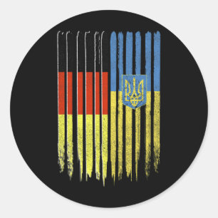 Adesivo Alemanha Ucrânia Bandeira Alemã Ucraniana Tridente