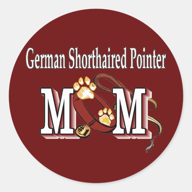 Adesivo alemão ponteiro abreviado presentes mães (Frente)