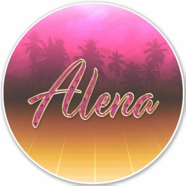 Adesivo Alena Vorname Name golden pink Aufkleber Sticker (Frente)