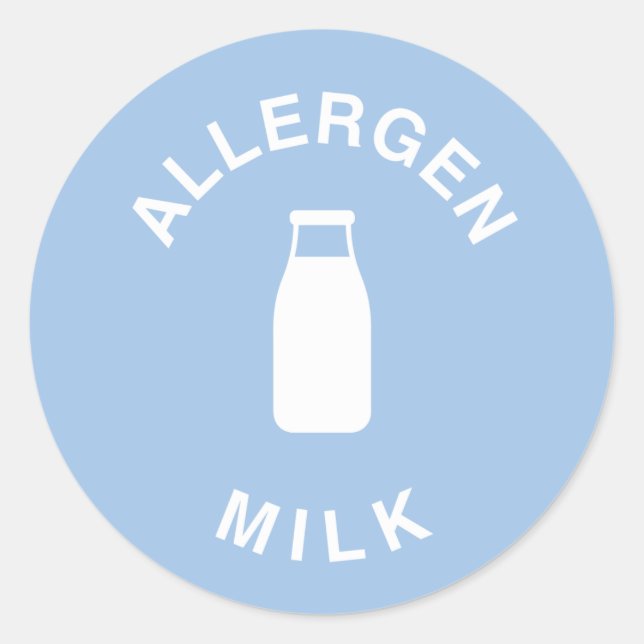 Adesivo Alergen Milk - Aviso: Contém Leite (Frente)