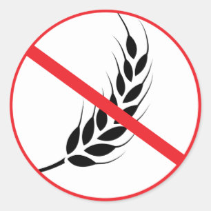 Adesivo Alergia ao trigo Vinheta redonda Clássica Celiac C