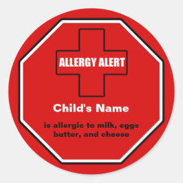 Adesivo Alergia aos produtos láteos Alerta médico Vinheta 