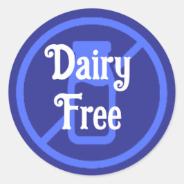 Adesivo Alergia Culinária Isenta De Leite Azul De Meia Pol