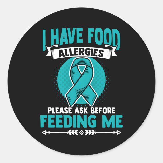 Adesivo Alergias comidas Doença de Comida Alergia Comida A (Frente)