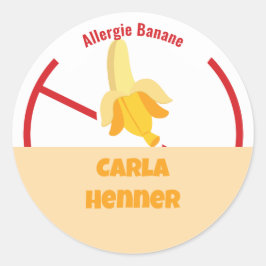 Adesivo Alergie Banane Classic Round Sticker
