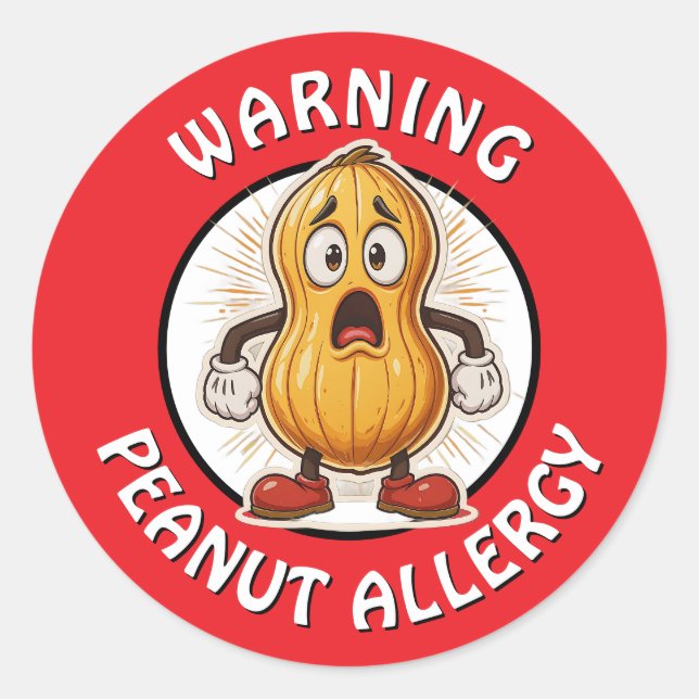 Adesivo Alerta de Alergia a Amendoim Aviso   (Frente)