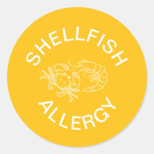 Adesivo Alerta de Alergia a Mariscos