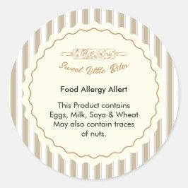 Adesivo Alerta de Alergia Alimentar da Padaria Sweet Littl